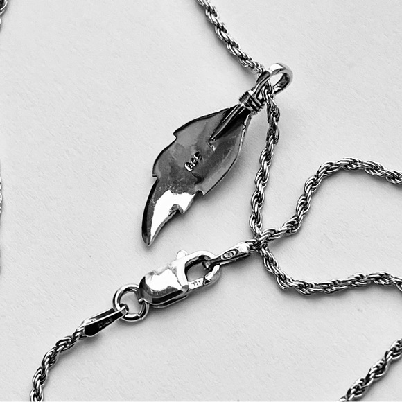 Sterling Silver Small Feather Necklace, Silver Chain, Bird Necklaces, Angle Wing - Picture 9 of 10